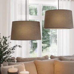 Abat-jour tambour marron khao Ø45cm Corep