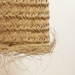 Abat-jour tube fibre de palmier (40x28 cm - Naturel)