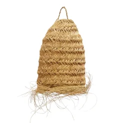 Abat-jour tube fibre de palmier (40x28 cm - Naturel)