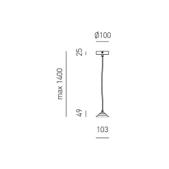 Alice - Kit de suspension pour ampoule Alice V/P E27 avec rosace noire, câble tressé transparent et cache douille 1XE27 max 1X60W