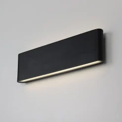 ALPINALUZ Aplique LED Exterior/Interior 20W 4000K IP54 Negro Aluminio Rectangular 300 mm, Luz Arriba y Abajo