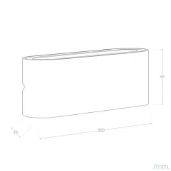 ALPINALUZ Aplique LED Exterior/Interior 20W 4000K IP54 Negro Aluminio Rectangular 300 mm, Luz Arriba y Abajo