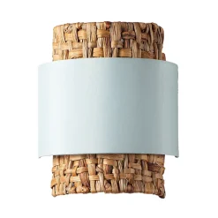 ALPINALUZ Applique avec abat-jour en rotin combiné avec du textile E27 .vert