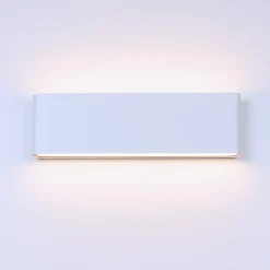 ALPINALUZ Applique LED Extérieur/Intérieur 20W 4000K IP54 Blanc Aluminium Rectangulaire 300 mm, Lumière Haut/Bas