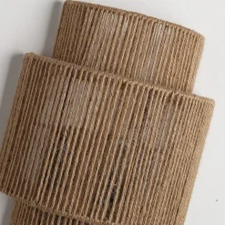 ALPINALUZ Applique murale en corde de jute avec prise et interrupteur Lampe artisanale style rustique bohème, douille E27