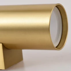 ALPINALUZ Applique Murale Dorée Lumière Double Haut/Bas, 2 Douilles GU10, Métallique, Ampoules Non Incluses