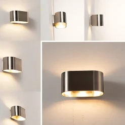 ALPINALUZ Applique Murale Intérieure Nickel Lumière Haut/Bas, Métallique, Douille G9