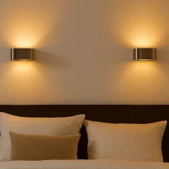 ALPINALUZ Applique Murale Intérieure Nickel Lumière Haut/Bas, Métallique, Douille G9