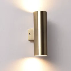 ALPINALUZ Applique Murale Bronze Vieilli Lumière Double Haut/Bas, 2 Douilles GU10, Métallique, Ampoules Non Incluses