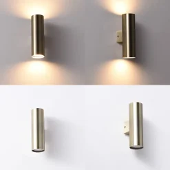 ALPINALUZ Applique Murale Bronze Vieilli Lumière Double Haut/Bas, 2 Douilles GU10, Métallique, Ampoules Non Incluses