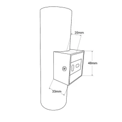 ALPINALUZ Applique Murale Nickel Lumière Double Haut/Bas, 2 Douilles GU10, Métallique, Ampoules Non Incluses