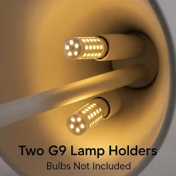 ALPINALUZ Lampe de Table en Métal Blanc Mat 2xG9 Design Moderne et Élégant pour Chambre ou Bureau