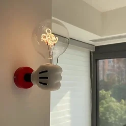 ALPINALUZ Lampe Murale Enfant E27 Design Amusant en Forme de Main Cartoon