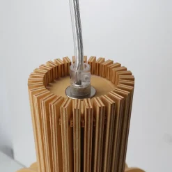 ALPINALUZ Suspension Design 28cm en Bois Style Nordique Artisanal E27 Hauteur Réglable pour Cuisine ou Salon