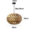 ALPINALUZ Suspension en rotin naturel 38cm Style bohème/nordique, douille E27