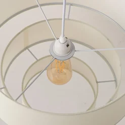 ALPINALUZ Suspension Textile à Trois Niveaux Blanche, 38 cm x 30 cm, Douille E27