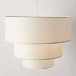 ALPINALUZ Suspension Textile à Trois Niveaux Blanche, 38 cm x 30 cm, Douille E27