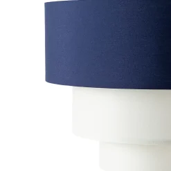 ALPINALUZ Suspension Textile à Trois Niveaux en Blanc et Bleu Combinés, 38 cm x 30 cm, Douille E27