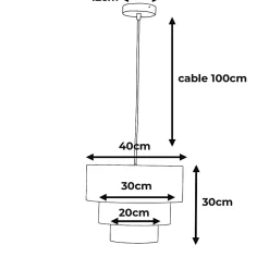 ALPINALUZ Suspension Textile à Trois Niveaux Vert, 38 cm x 30 cm, Douille E27