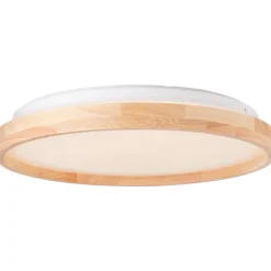 ALSON Plafonnier bois clair/blanc LED intégrée 26W métal/bois/plastique ampoule incluse