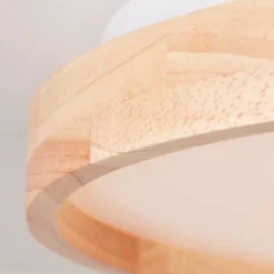 ALSON Plafonnier bois clair/blanc LED intégrée 26W métal/bois/plastique ampoule incluse