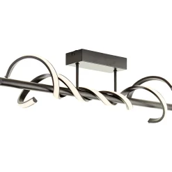 AMALIE Plafonnier noir LED intégrée 16W métal ampoule incluse