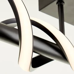 AMALIE Plafonnier noir LED intégrée 16W métal ampoule incluse