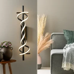 AMALIE Plafonnier noir LED intégrée 16W métal ampoule incluse