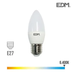 Ampoule à bougie LED - EDM - E27 5W 400 lm 6400k - Lumière froide