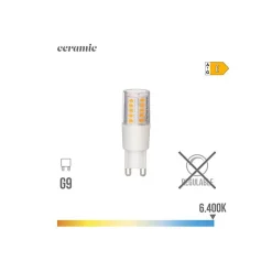 Ampoule à LED - EDM - G9 5.5W 650 lm 6400k - Base céramique à lumière froide