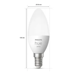 Ampoule connectée dimmable Bluetooth Philips Hue IP20 Flamme E14 470lm 5,5W blanc chaud