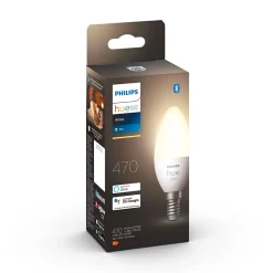Ampoule connectée dimmable Bluetooth Philips Hue IP20 Flamme E14 470lm 5,5W blanc chaud