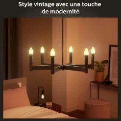 Ampoule connectée dimmable Bluetooth Philips Hue IP20 Flamme E14 300lm 4,5W blanc chaud