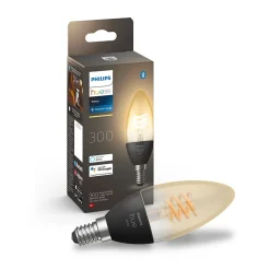 Ampoule connectée dimmable Bluetooth Philips Hue IP20 Flamme E14 300lm 4,5W blanc chaud