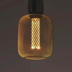 Ampoule Déco cage cylindre doré ⌀11cm E27 IP20 150lm 25W blanc chaud Xanlite