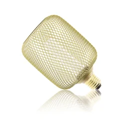 Ampoule Déco cage cylindre doré ⌀11cm E27 IP20 150lm 25W blanc chaud Xanlite