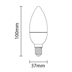 Ampoule E14 LED 6W 220V C37 180 Dimmable - Unité / Blanc Neutre 4000K - 5500K