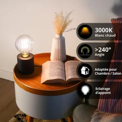 Ampoule Filament LED déco verre ciselé G95, culot E27, 240 Lumens, conso. 3W (equivalence 25W), Blanc chaud