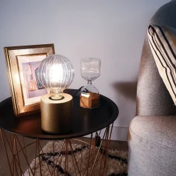 Ampoule Filament LED déco verre ciselé G95, culot E27, 240 Lumens, conso. 3W (equivalence 25W), Blanc chaud