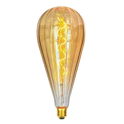 Ampoule filament LED ST125 4W Dimmable 2200K E27, Ampoule Globe Goutte de Pluie Vintage décorative en verre ambré