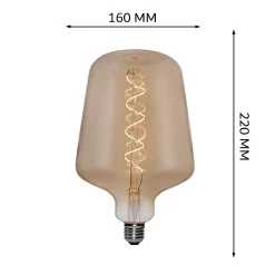 Ampoule filament LED WB145 4W Dimmable 2200K E27, ampoule Edison Vintage décorative en verre ambré
