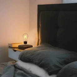 Ampoule Flottante LED avec Socle Bois