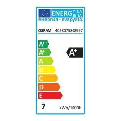 Ampoule Globe LED OSRAM Clair filament variable OR - Edition 1906 - Diametre 125 mm - E27 - 7W 55 - Blanc Chaud