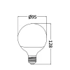 Ampoule globe LED 14W E27 G95 3000K