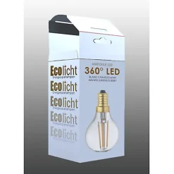 Ampoule Lampe E14 LED Filament droits 4W classique verre clair