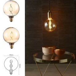 Ampoule LED à filament ADN globe E27 110lm 3,5W blanc chaud ⌀12,5 x H.16,4 cm ambrée