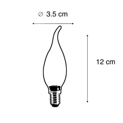 Ampoule LED à filament bougie E14 dimmable 240V 3W 250lm