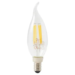 Ampoule LED à filament flamme transparent E14 470lm 3.4W = 40W Ø3.5cm Diall blanc chaud
