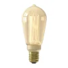 Ampoule LED à filament Glassfib doré dimmable E27 ST64 ⌀6,4cm 120lm 3,5W blanc chaud Calex