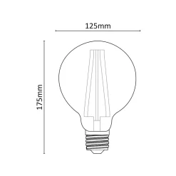 Ampoule LED à filament globe transparent 10W G125 1400lumen 3000K